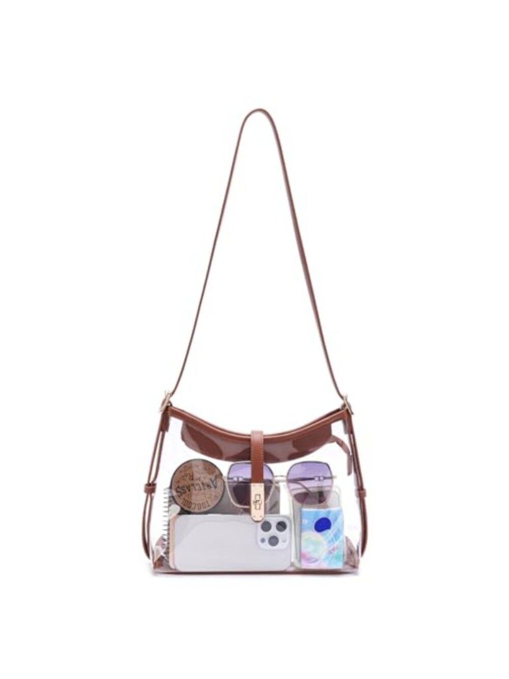 Clear PVC Crossbody Bag Stadium Approved Adjustable Strap